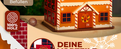 Calendario dell'avvento da riempire casetta invernale