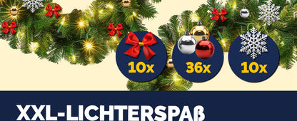 Ghirlanda natalizia 5m 80 LED e addobbi interni ed esterni