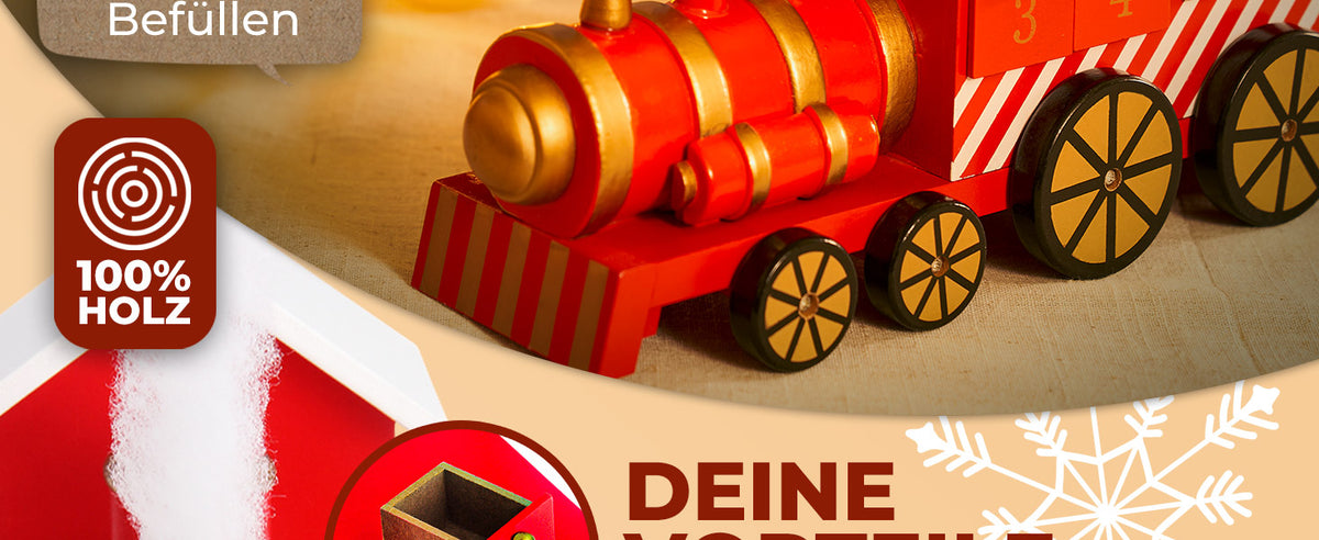 Calendario dell'avvento da riempire trenino locomotiva