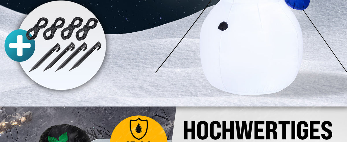 Gonfiabile pupazzo di neve XXL 250cm illuminazione LED