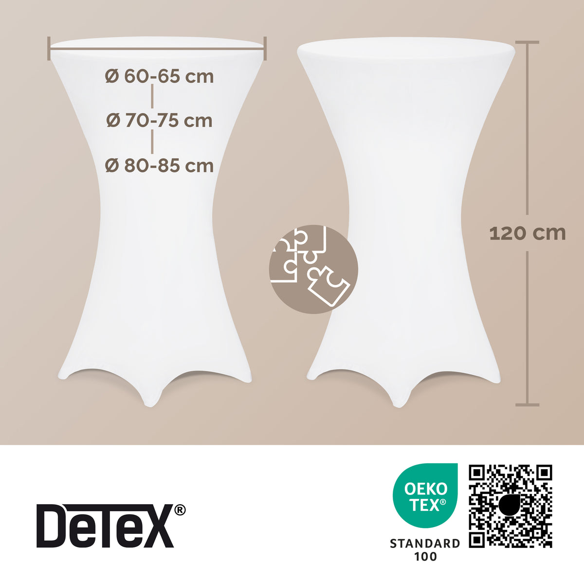 Copritavolo per tavolino alto bianco Ø 60cm