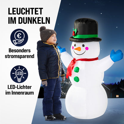 Gonfiabile pupazzo di neve XL con luci 120cm