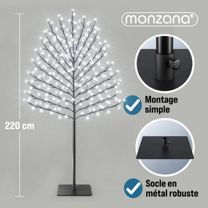Albero di ciliegio in fiore a LED Set di 2 blu 220 LED 220cm
