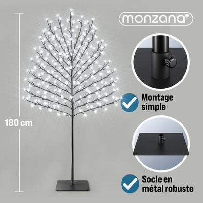 Albero di ciliegio in fiore a 200 LED Set di 2 blu 180cm