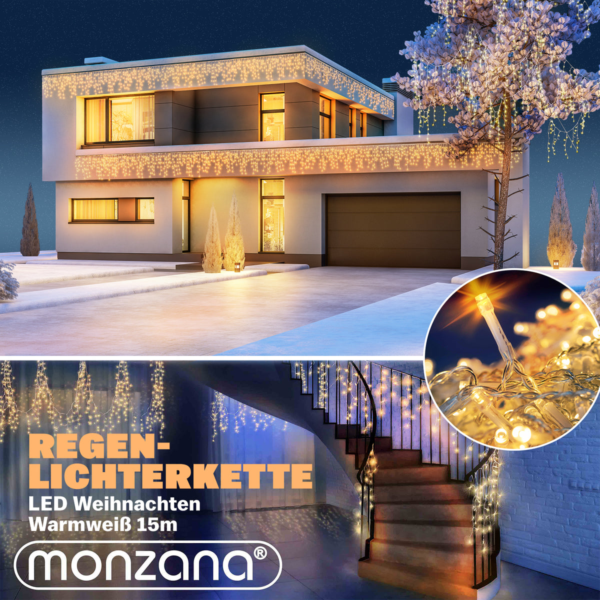 Luci di natale di Natale 400LED 15m bianco caldo