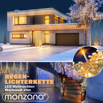 Luci di natale di Natale 600LED 20m bianco caldo
