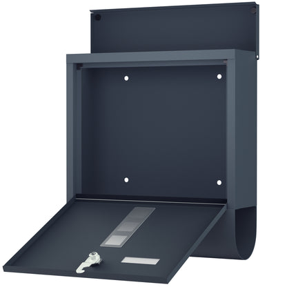 Cassetta postale antracite acciaio 30,5x8,5x33,5cm