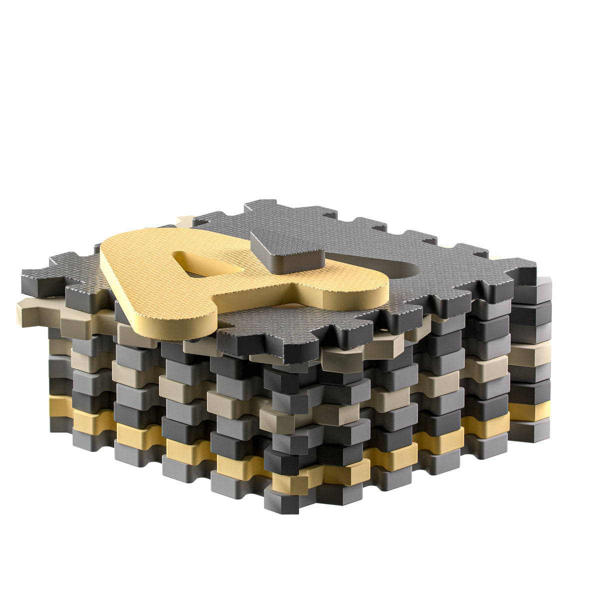 Tappeto puzzle XXL per bambini gommapiuma 3,3m² grigio 86 pezzi