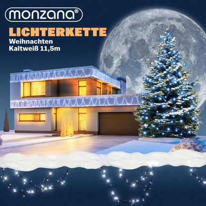 Luci di Natale bianco freddo 11,5m con timer