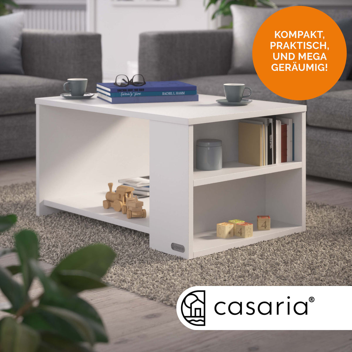 Tavolino Santa Cruz bianco 90x60x50cm