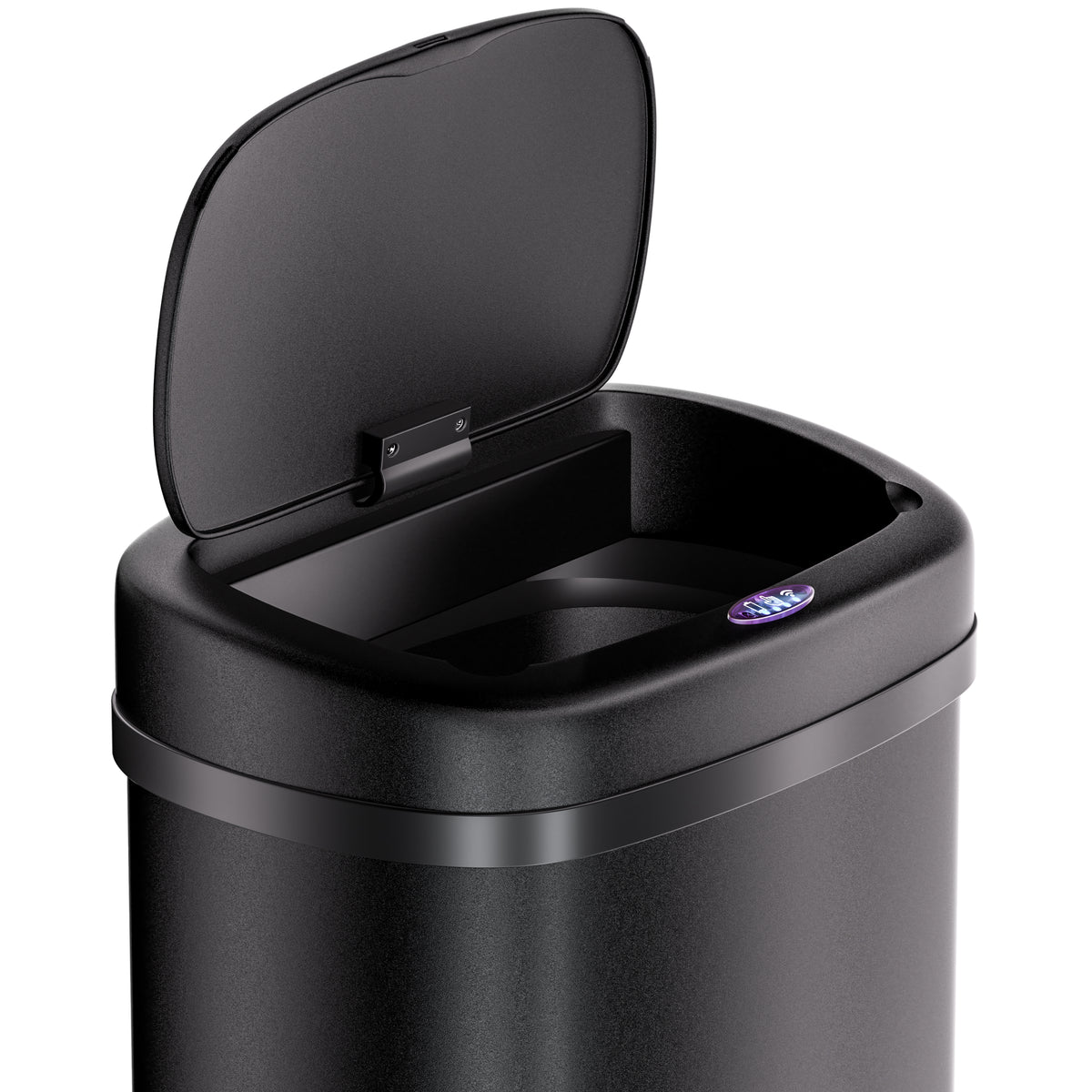 Cestino a sensore in acciaio inox Nero 58L