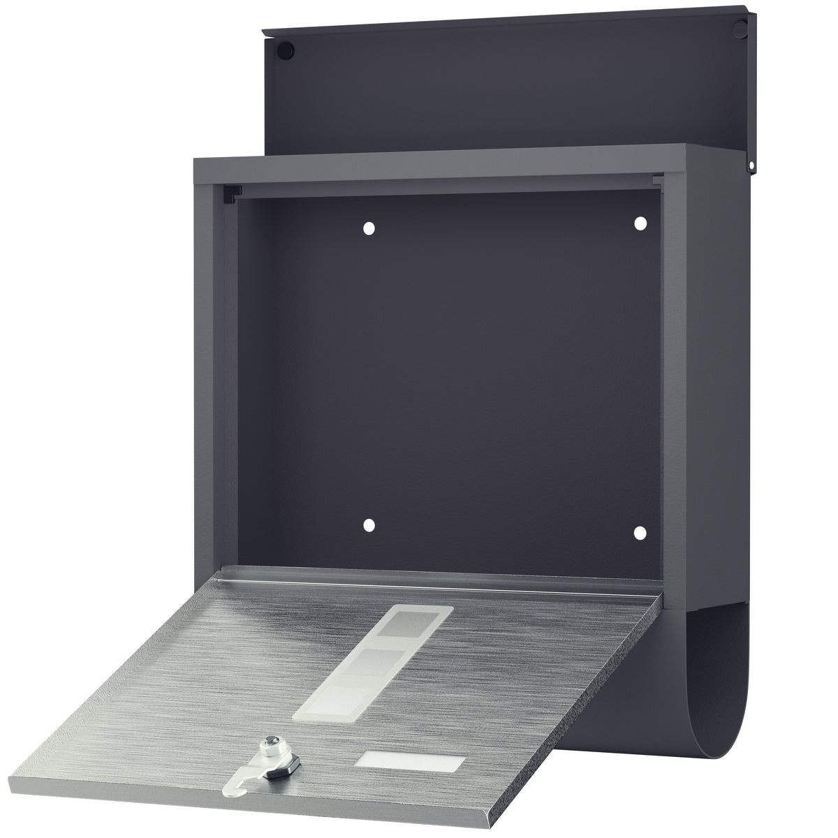 Cassetta postale acciaio nero/argento 30,5x10x33,5cm