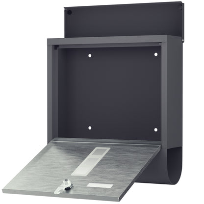 Cassetta postale acciaio nero/argento 30,5x10x33,5cm