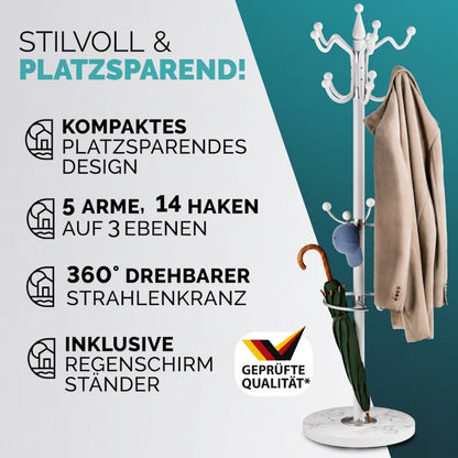 Appendiabiti Bianco 173 cm curvo