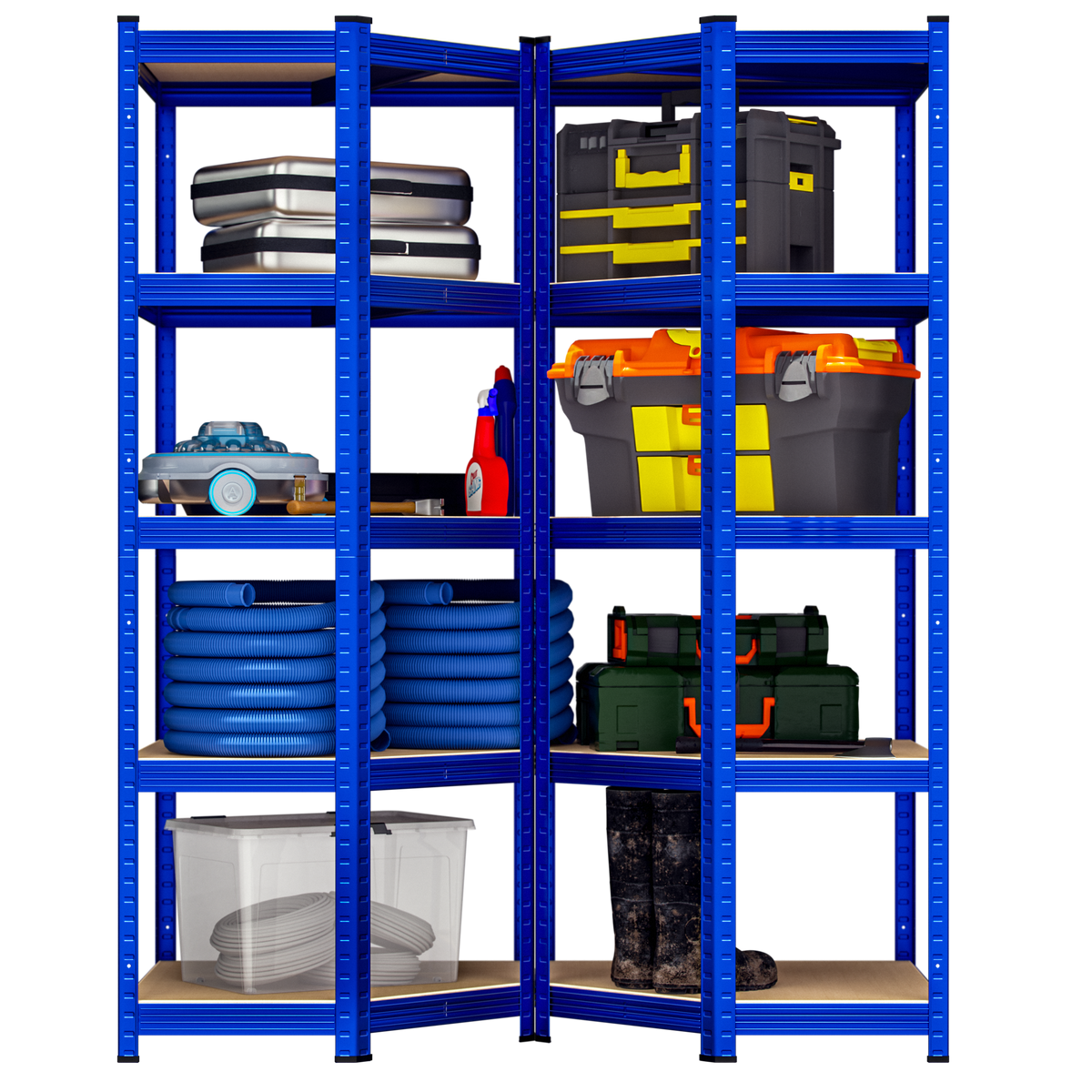 Scaffalatura pesante senza bulloni blu 180x70x40cm zincata 875kg