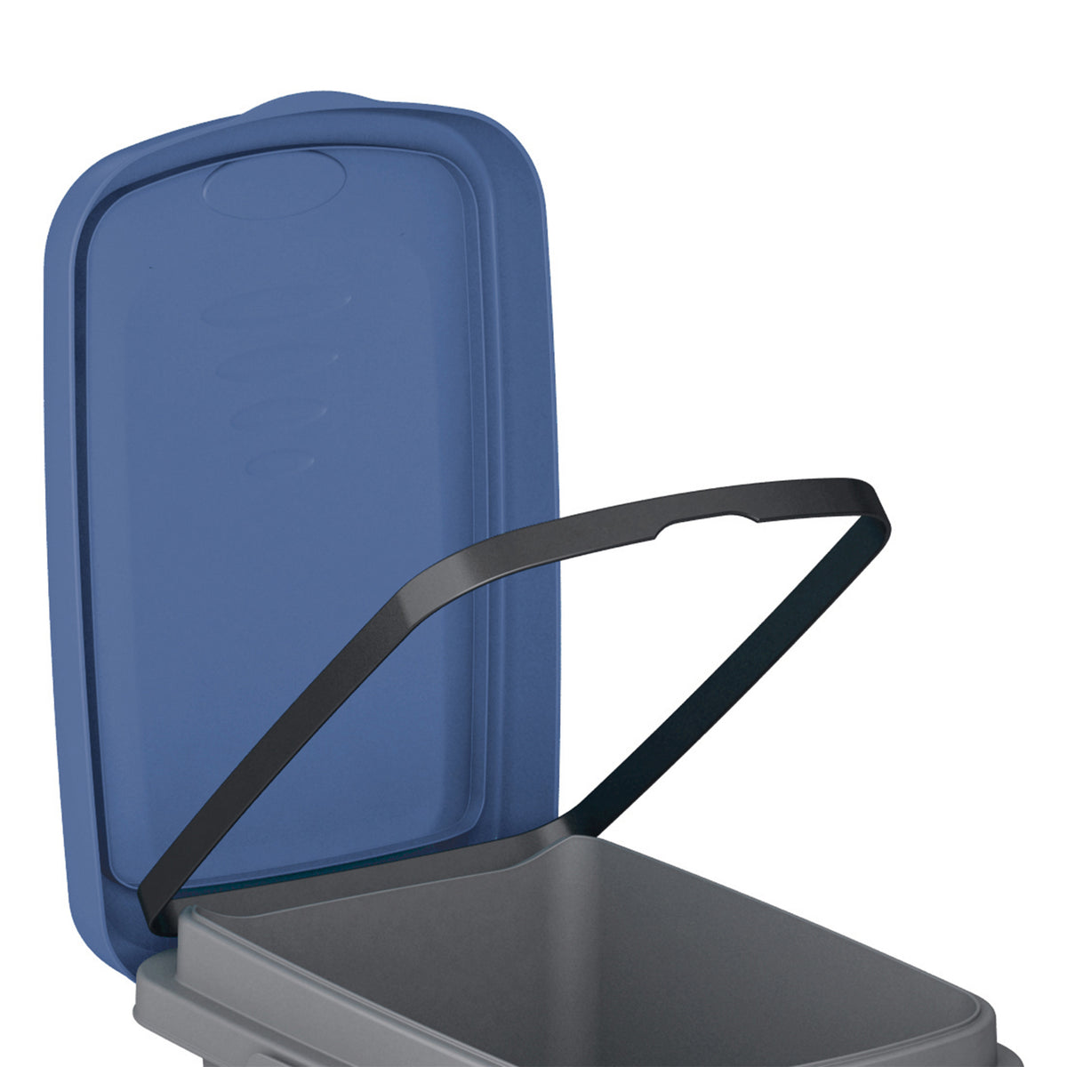 Cestino per rifiuti in plastica grigio/blu 25L