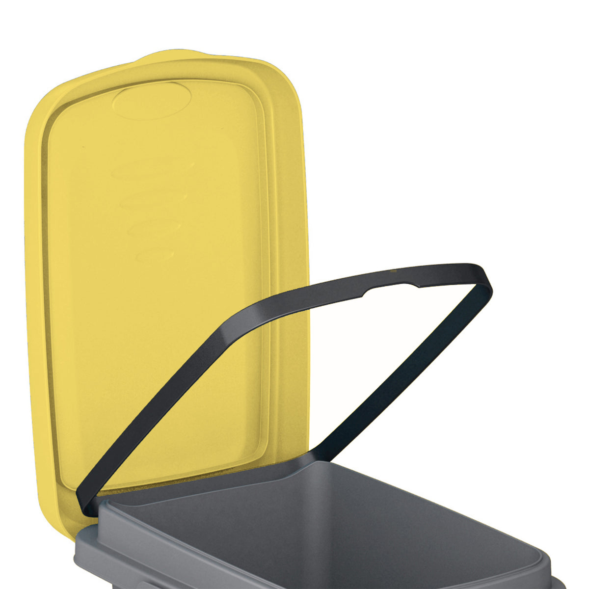 Cestino per rifiuti in plastica grigio/giallo 25L