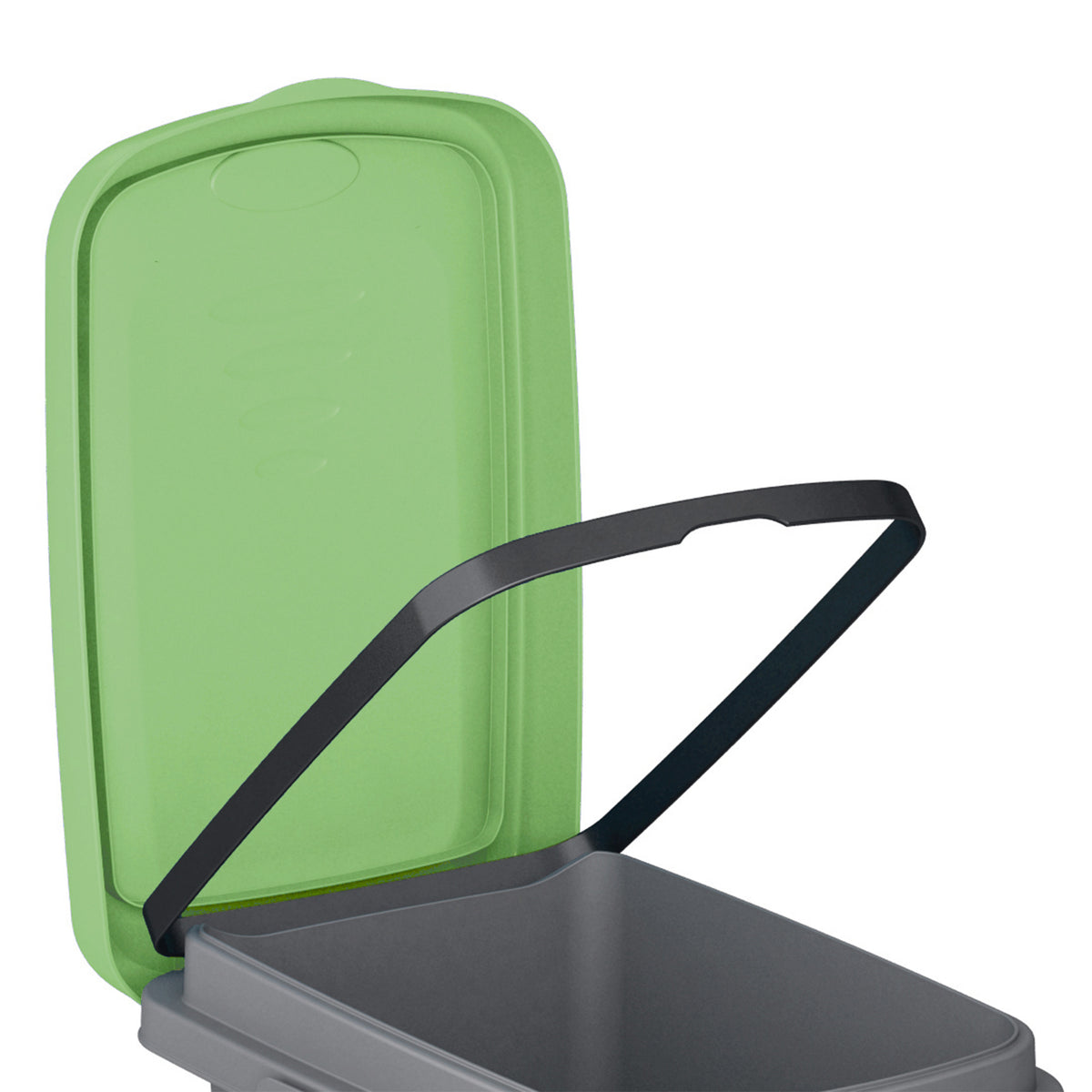 Cestino per rifiuti in plastica grigio/verde 25L