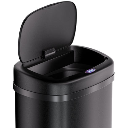 Cestino a sensore in acciaio inox nero 50L