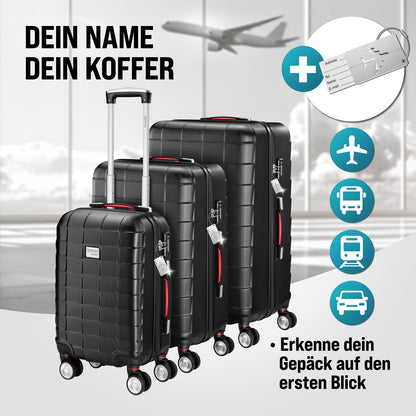 Set di valigie rigide Exopack 3 pezzi in ABS nero Accessori
