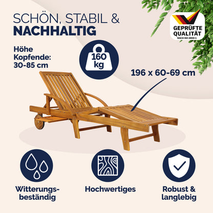 Set 2x Lettino \"Tami Sun\" legno acacia