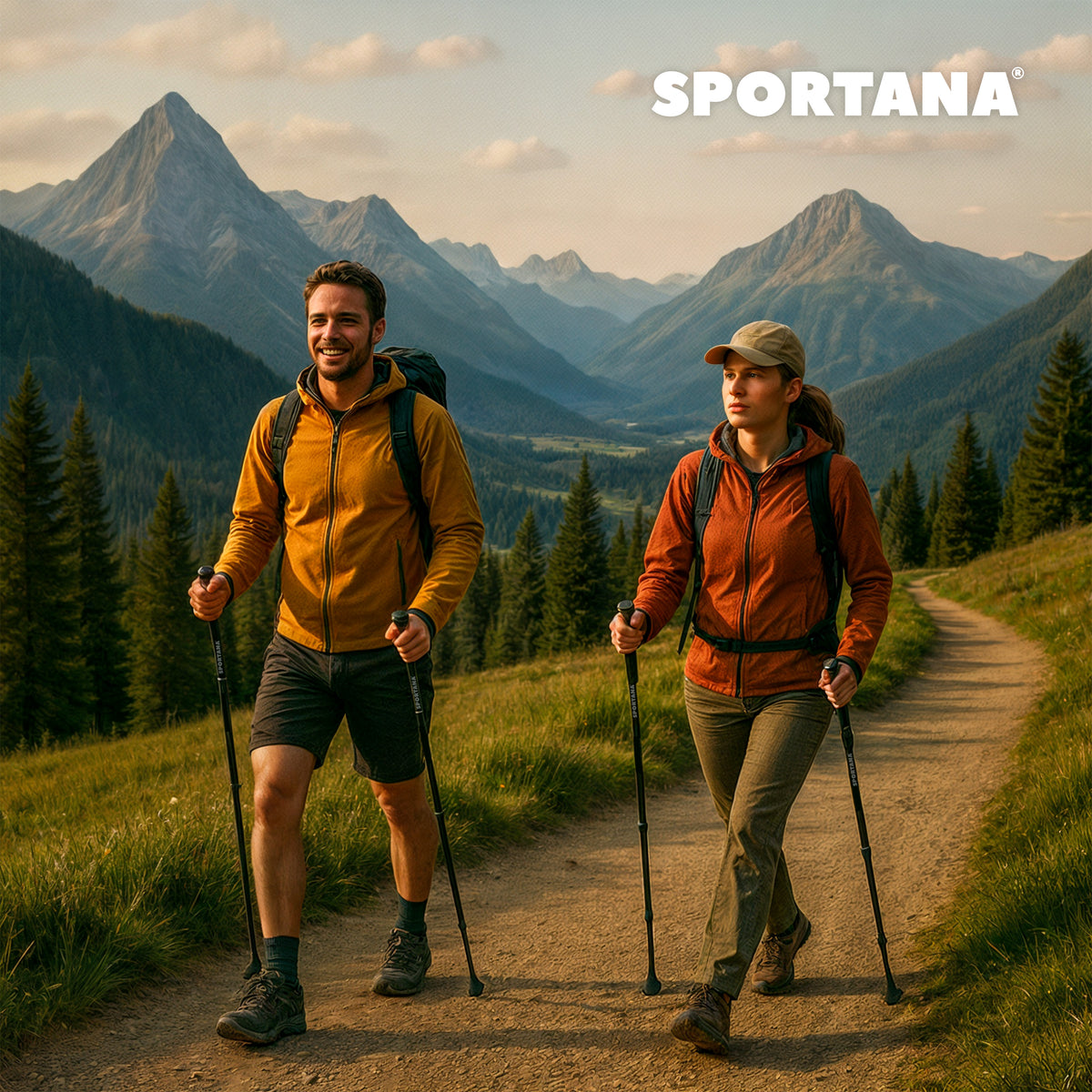 Bastoncini da nordic walking set di 2 rossi