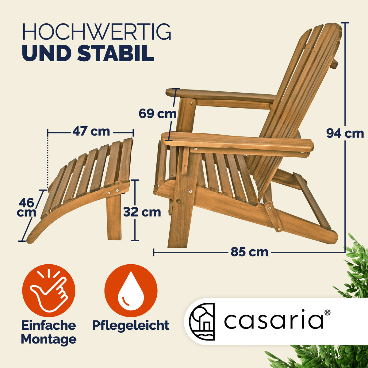 Sdraio da giardino 2 pz Adirondack legno d´acacia
