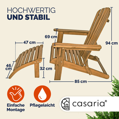 Sdraio da giardino 2 pz Adirondack legno d´acacia