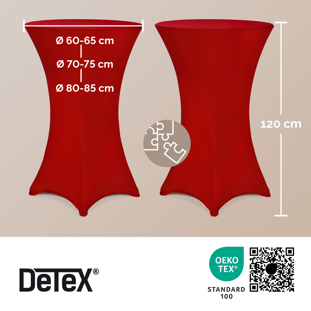 Set di 2 copritavolo da bar Bordeaux Ø60cm