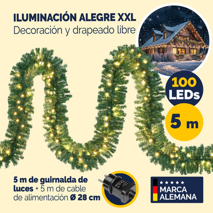 Ghirlanda natalizia 5m Set di 2 100 LED con telecomando