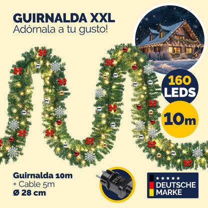 Ghirlanda di Natale set di 2 decorazione natalizia 10m
