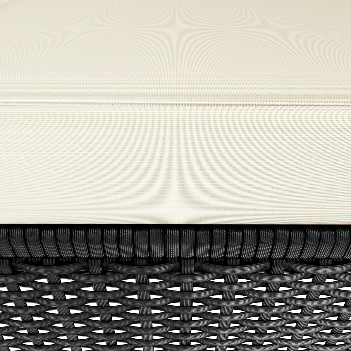 Lettino in polyrattan nero/crema 200x160x33cm