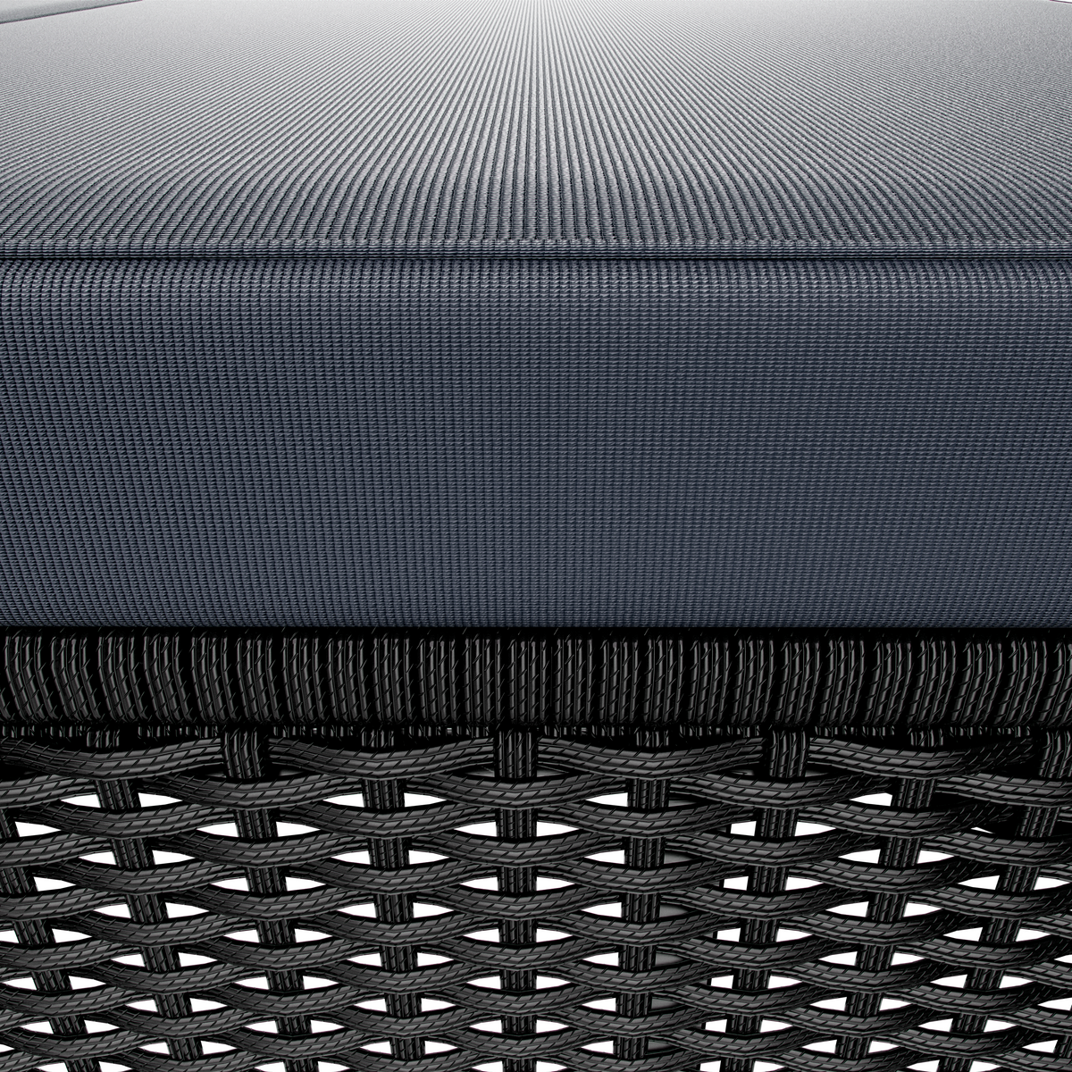 Lettino in polyrattan nero/antracite 200x115x33 cm