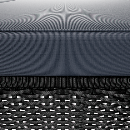 Lettino in polyrattan nero/antracite 200x115x33 cm