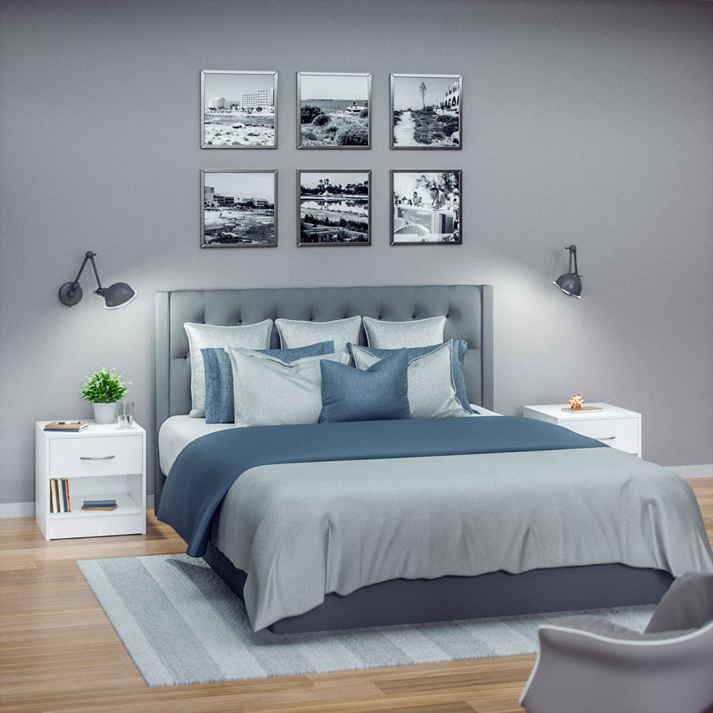 Comodino Kiel Set di 2 Bianco 41x39x28cm