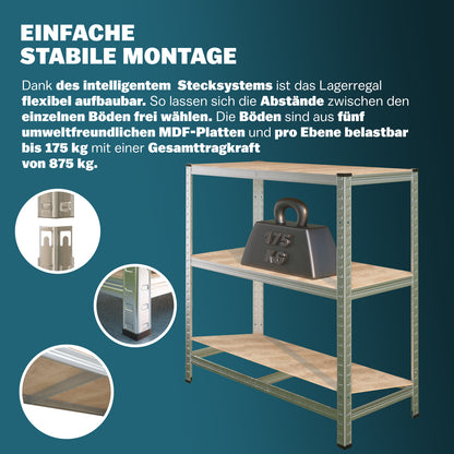 Scaffale alta portata  875kg metallo 180x90x40cm