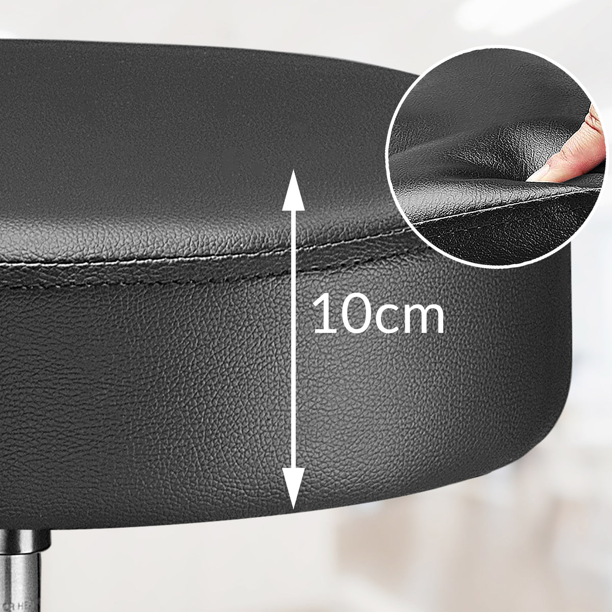 Sgabello girevole 360° nero similpelle