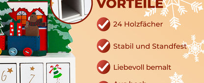 Calendario dell'avvento da riempire paesaggio innevato