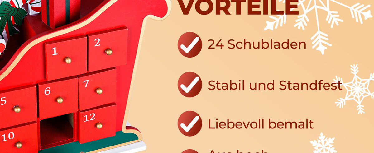 Calendario dell'avvento da riempire slitta di babbo natale