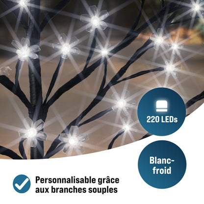 Albero di ciliegio in fiore a LED Set di 2 blu 220 LED 220cm