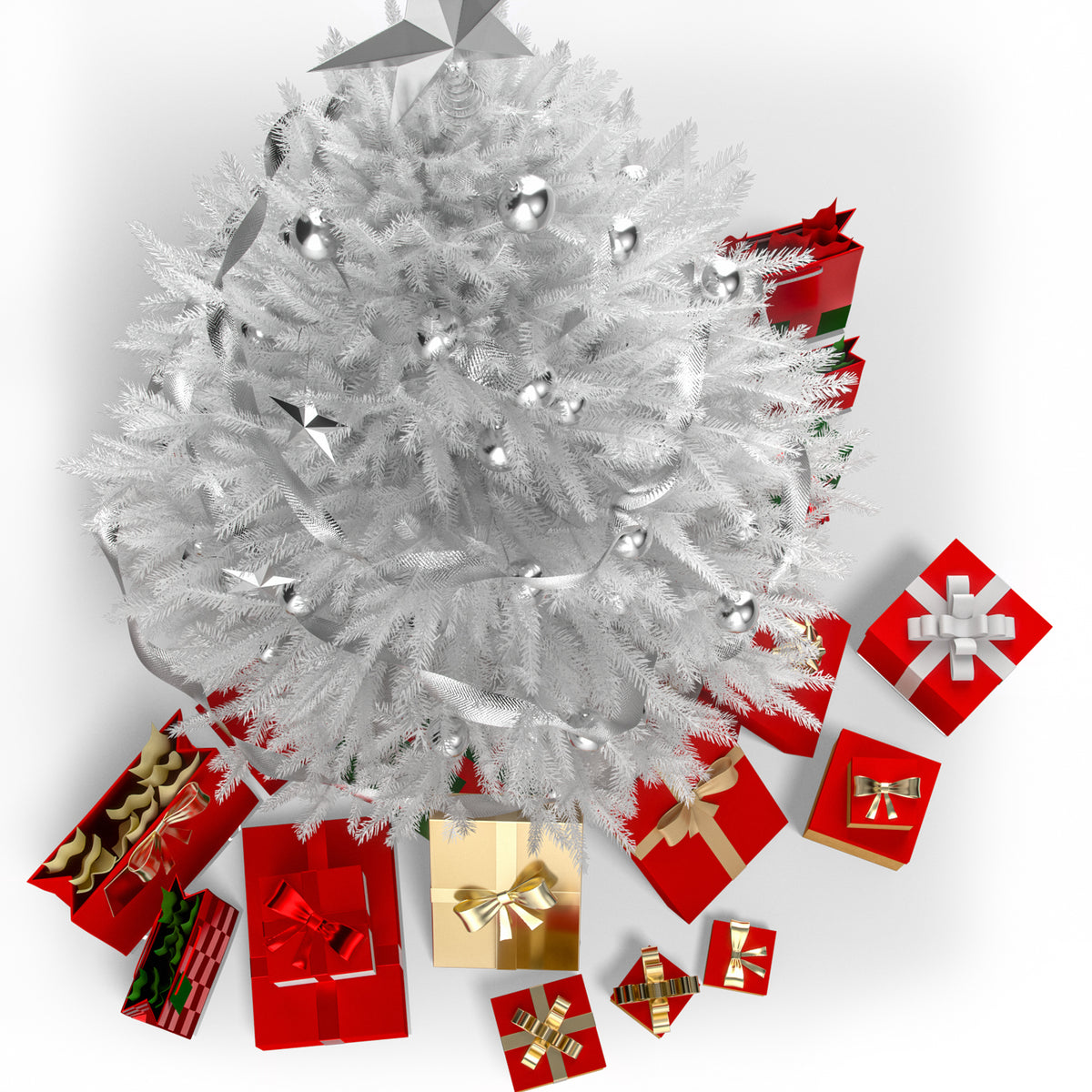 Albero di Natale con base bianco 180cm