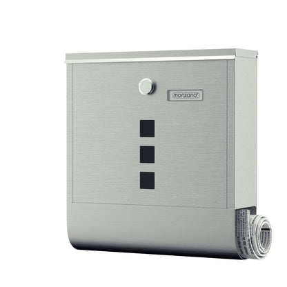 Cassetta postale acciaio inox 30,5x8,5x33,5cm