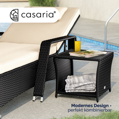 Tavolino da giardino nero 45x45x40cm altezza regolabile