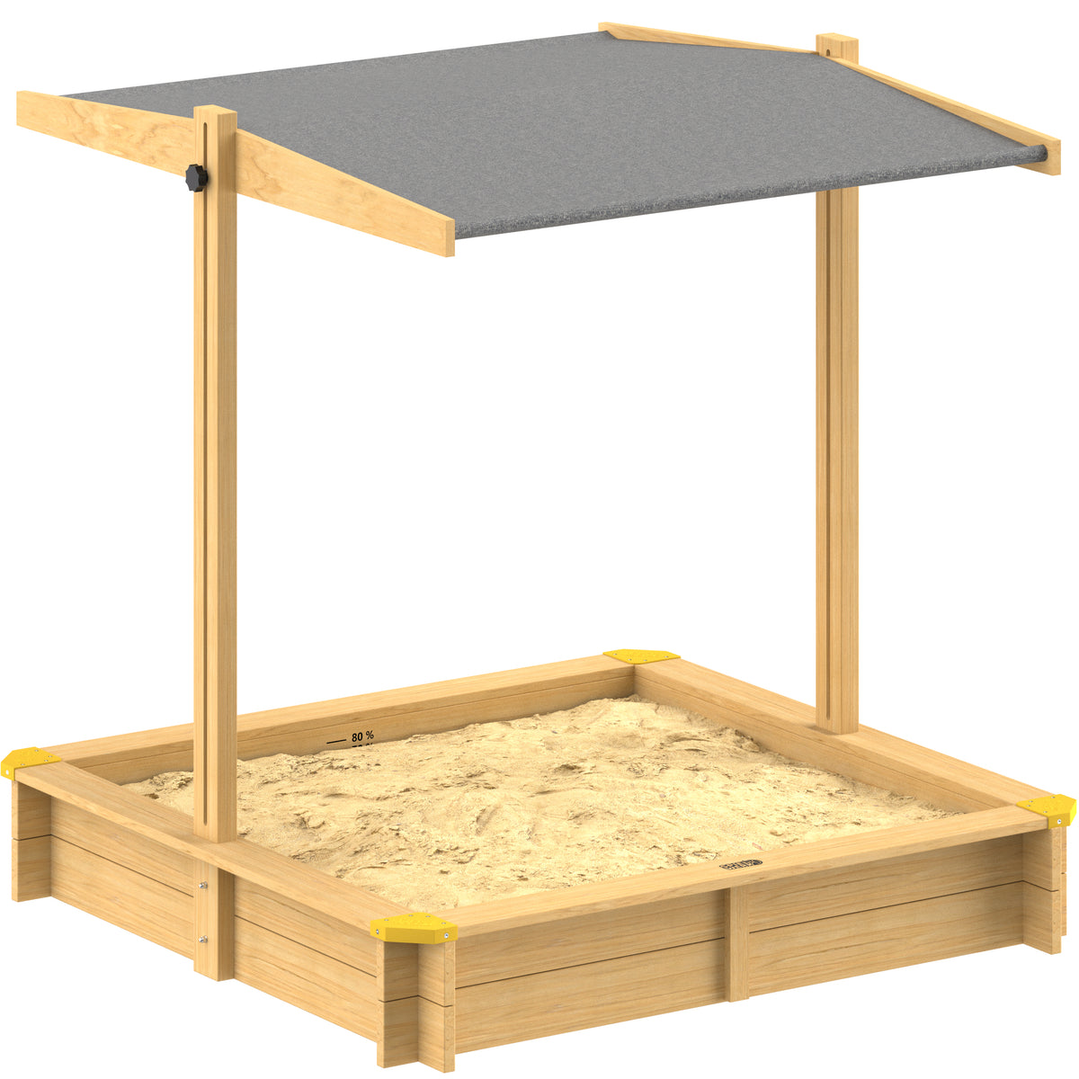 Sabbiera per bambini Samu 120x120cm con tetto regolabile