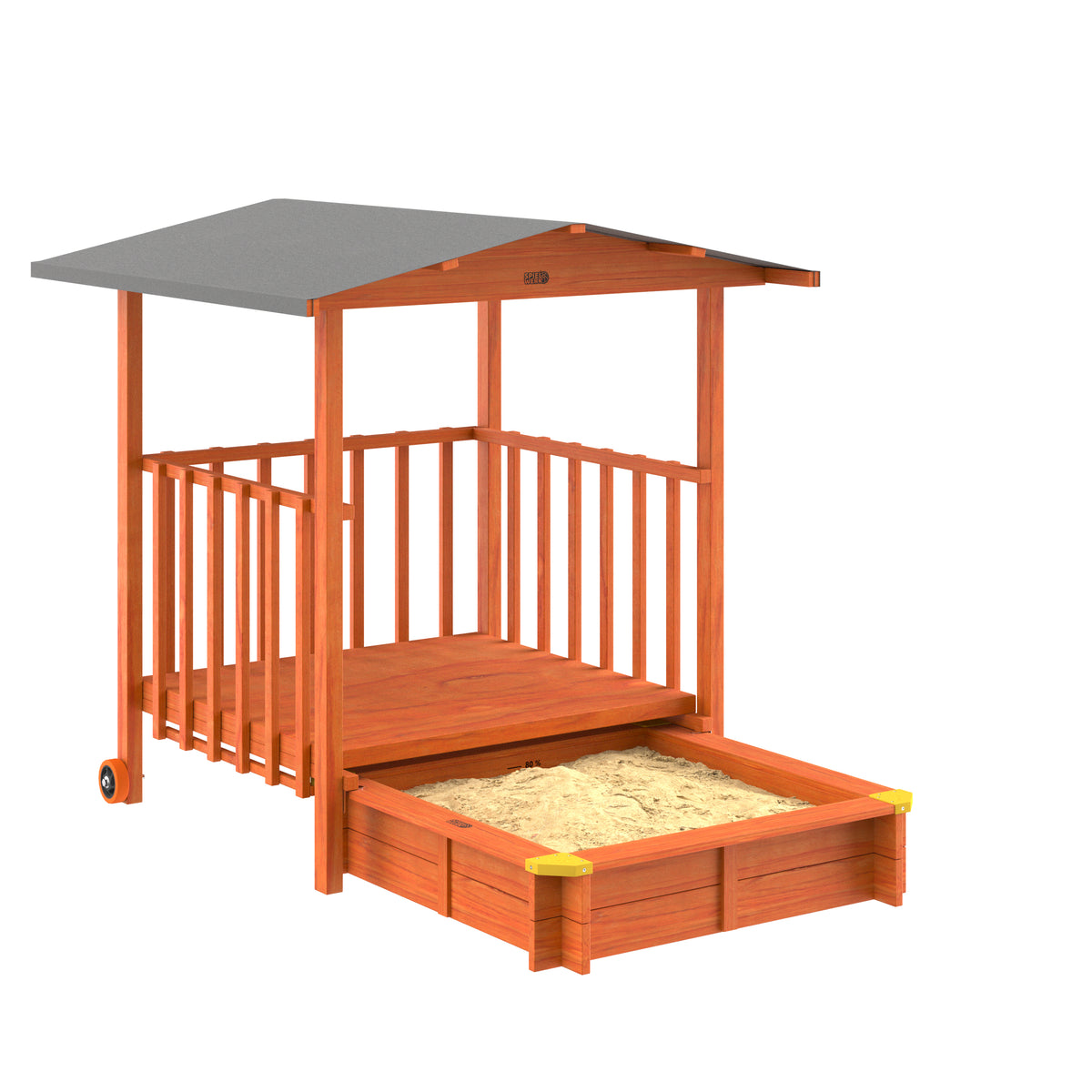Sabbiera per bambini Merle con tetto e veranda UV 50+