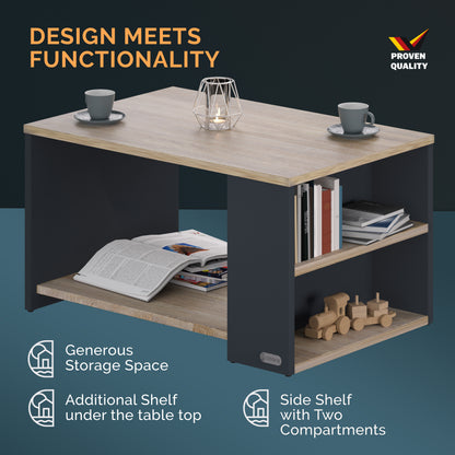 Tavolino Santa Cruz legno/grigio 90x60x50cm