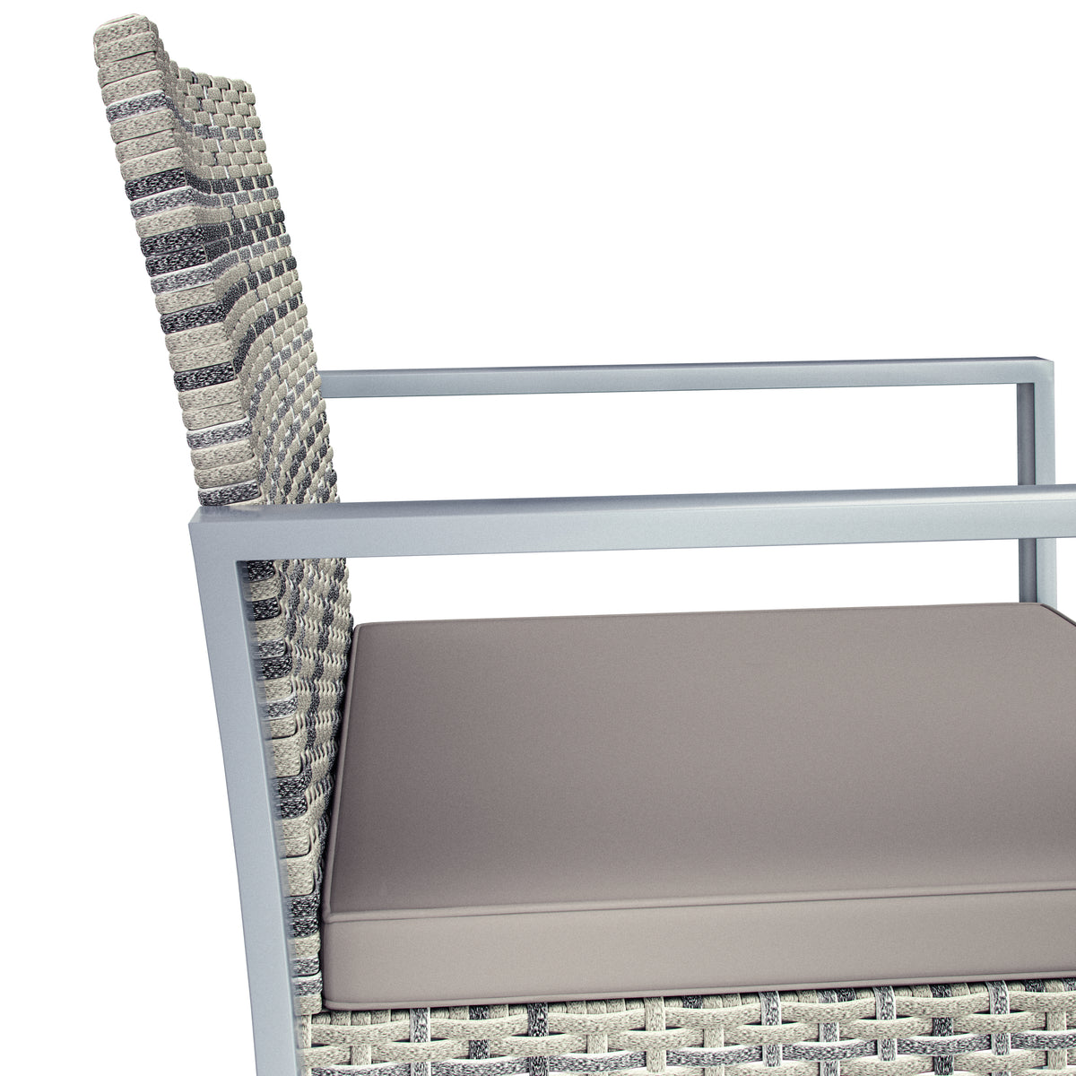 Salotto da giardino 3 pezzi polyrattan WPC grigio