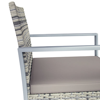 Salotto da giardino 3 pezzi polyrattan WPC grigio