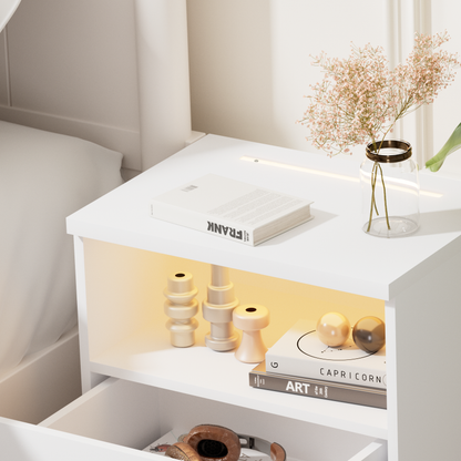 Comodino Jamie set di 2 bianco 55x40x28cm