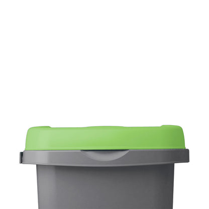 Cestino per rifiuti in plastica grigio/verde 25L